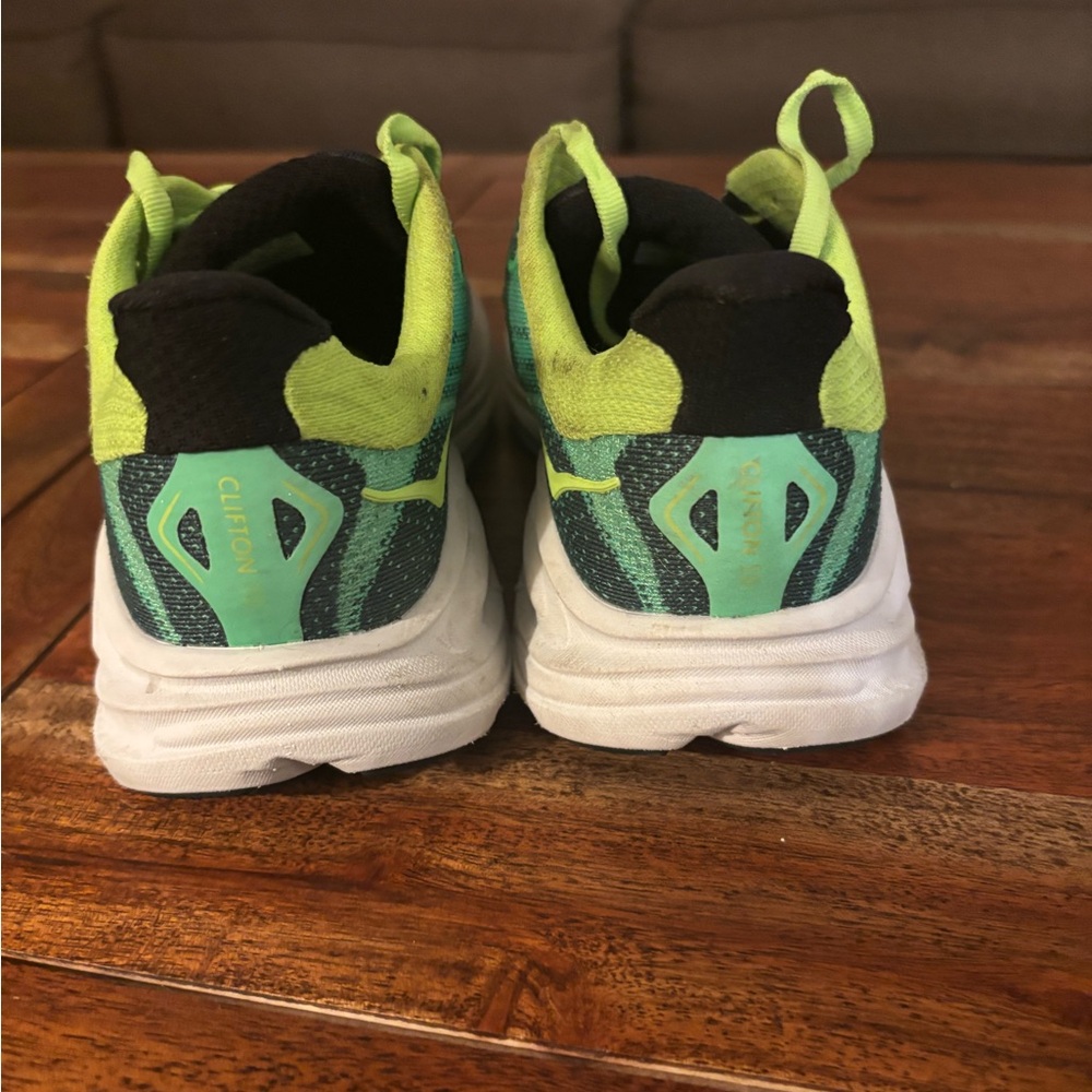Kids HOKA Green and Black Sneakers - Picture 4 of 6